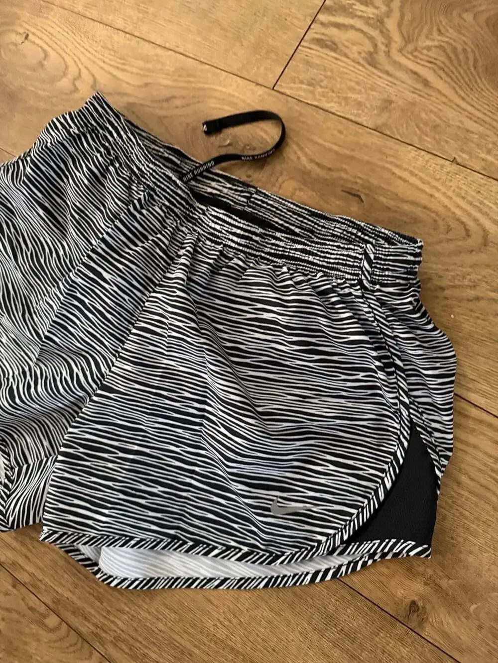 Nike Women's Dri-Fit Zebra Print Running Shorts with Back Zip Pocket